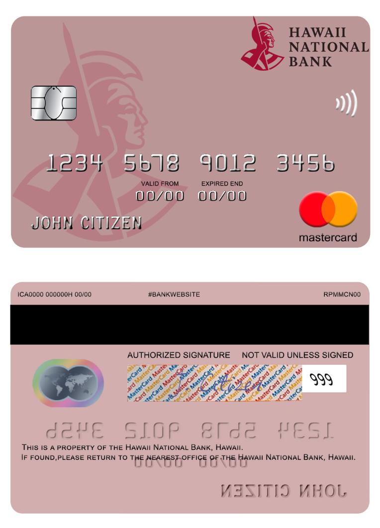 Hawaii Hawaii National Bank mastercard